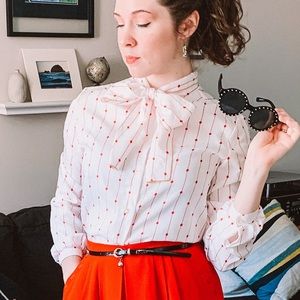 Vtg pussy bow blouse